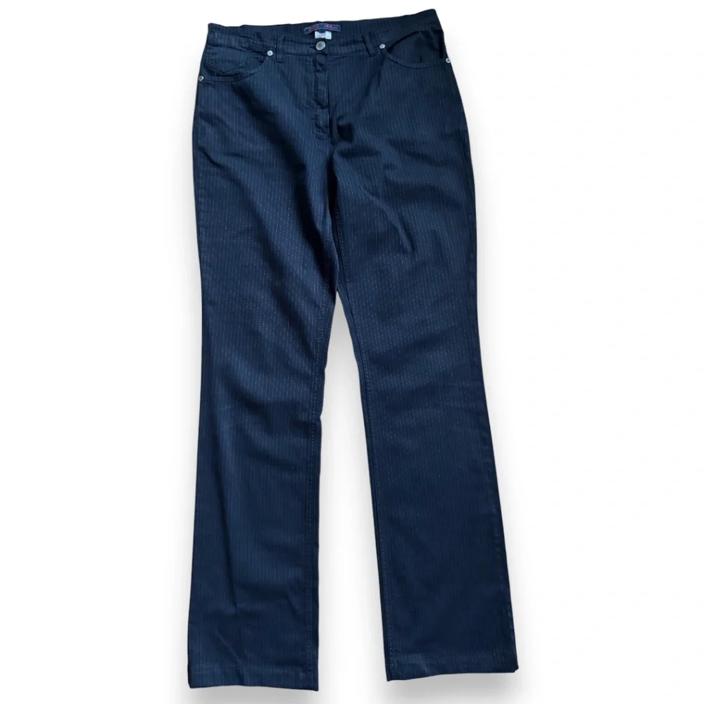 LES COPAINS Pinstripe tailored jeans black size 46 - Picture 2 of 8